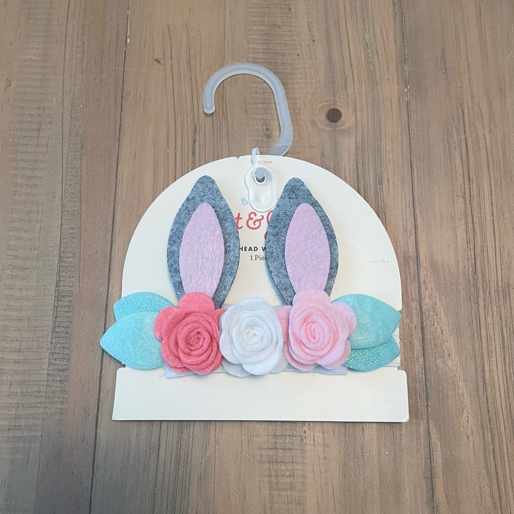 Cat & Jack Baby Headband Baby Bunny Rabbit Easter Flowers New NWT Infant